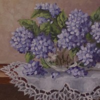 artist anna lowther painting hydrangea