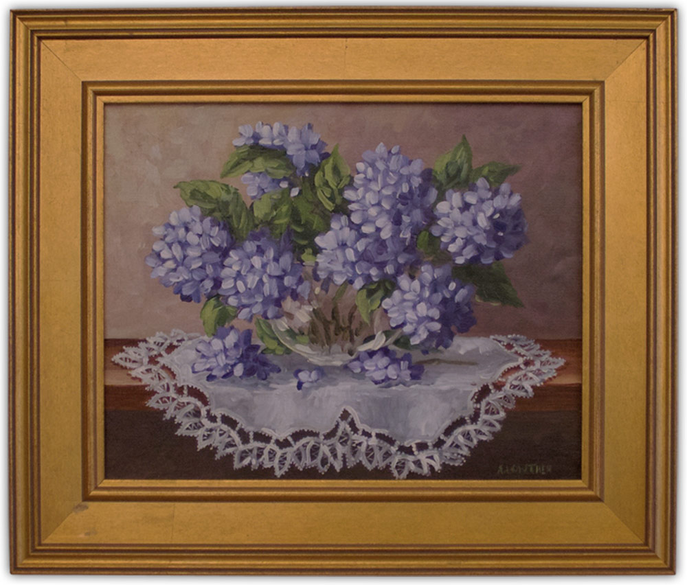 artist anna lowther painting hydrangea