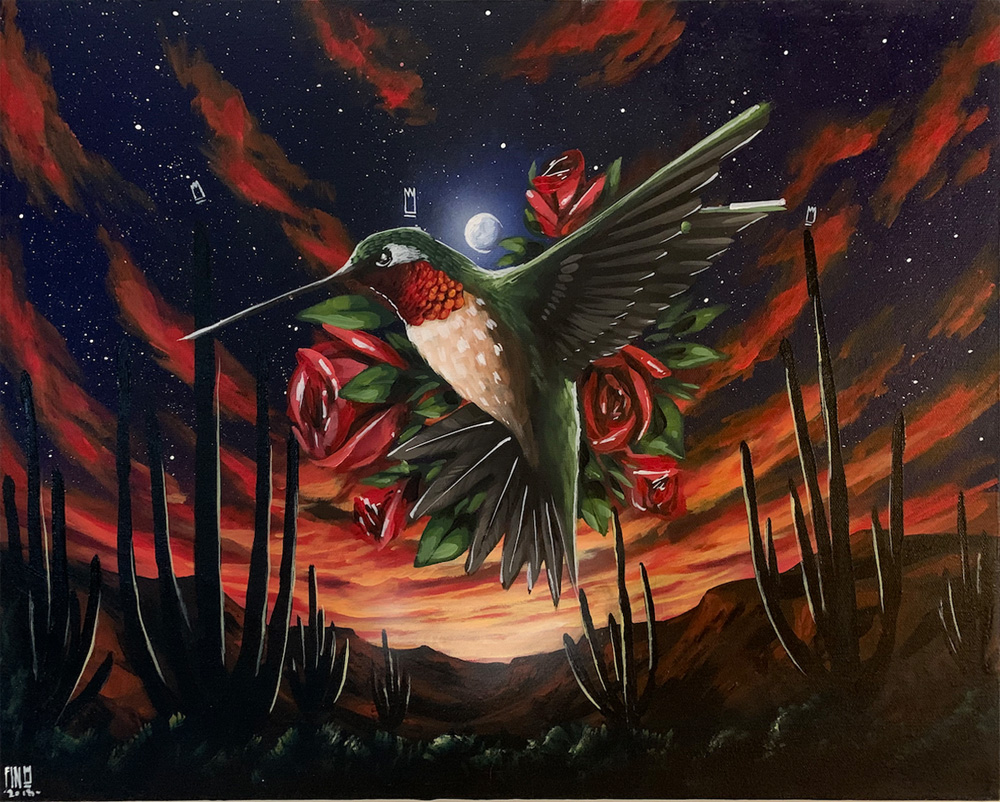 Bry Fin Hummingbird Painting