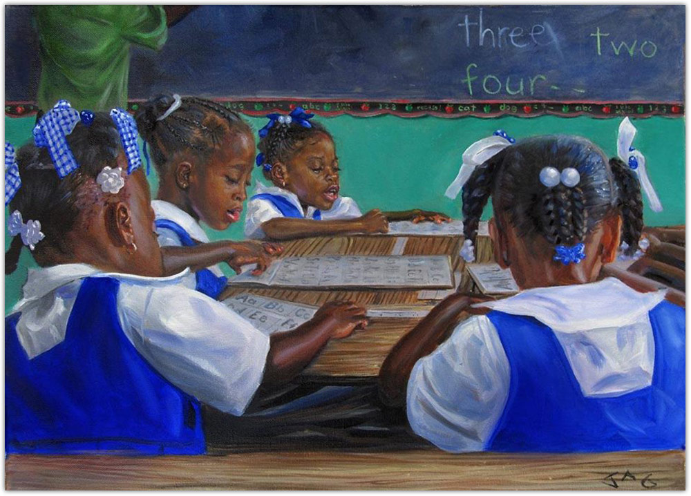 Jonathan Gladding Painting School Children Artist