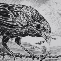 artist rick schaefer drawing crow