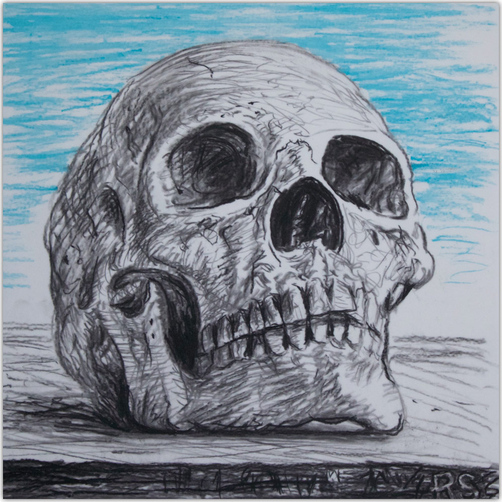 artist rick schaefer drawing skull